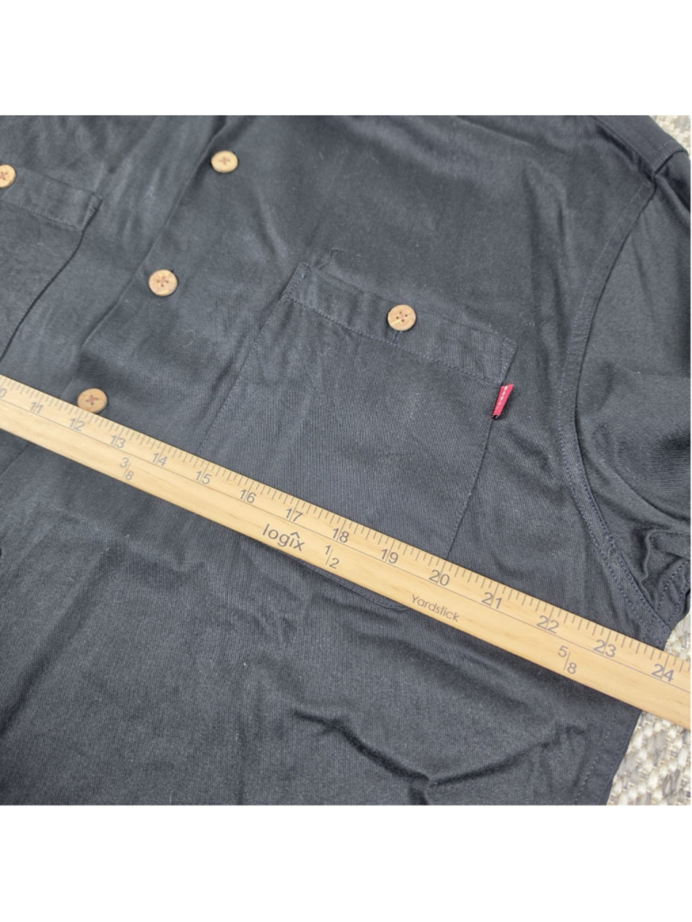 Vintage Tommy Bahama Relax Black Rayon Camp Shirt Embroidered Back Mens M - Picture 7 of 8